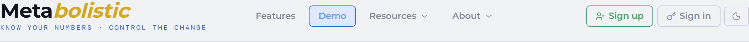 The Metabolistic header bar