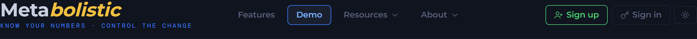The Metabolistic header bar